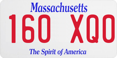 MA license plate 160XQ0