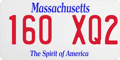 MA license plate 160XQ2