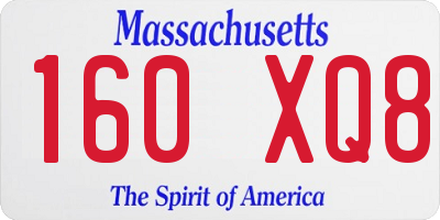 MA license plate 160XQ8