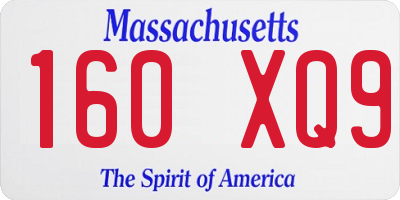 MA license plate 160XQ9