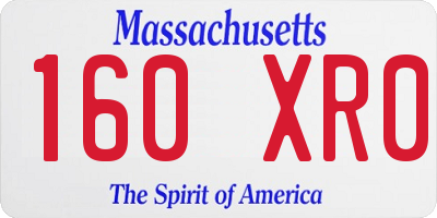 MA license plate 160XR0