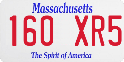 MA license plate 160XR5