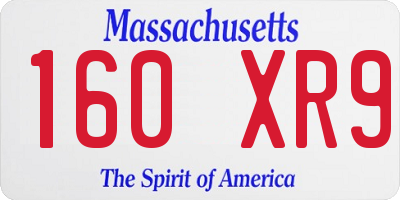 MA license plate 160XR9