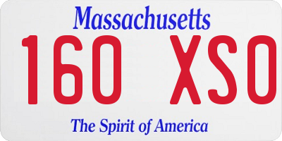 MA license plate 160XS0