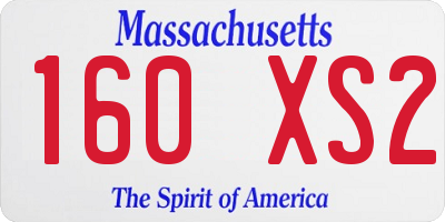 MA license plate 160XS2
