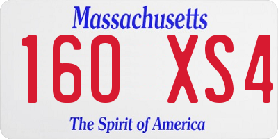 MA license plate 160XS4