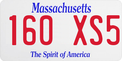 MA license plate 160XS5