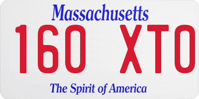 MA license plate 160XT0