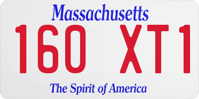 MA license plate 160XT1