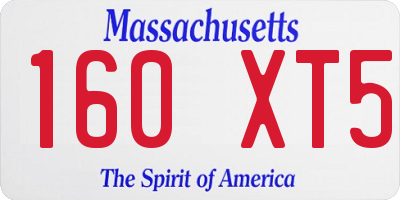 MA license plate 160XT5