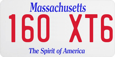 MA license plate 160XT6