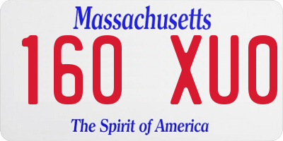 MA license plate 160XU0