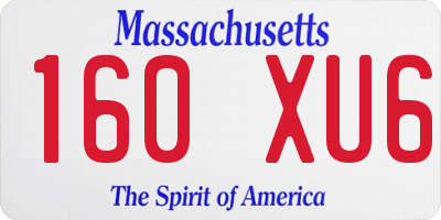 MA license plate 160XU6