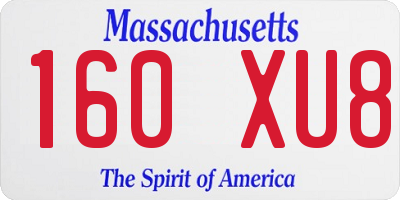 MA license plate 160XU8