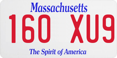 MA license plate 160XU9