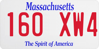 MA license plate 160XW4