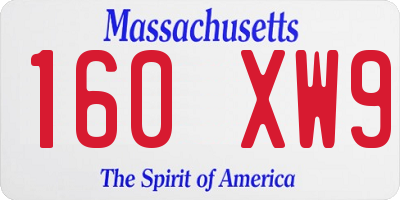 MA license plate 160XW9