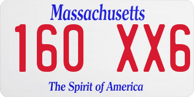 MA license plate 160XX6