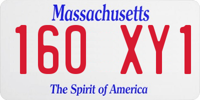 MA license plate 160XY1