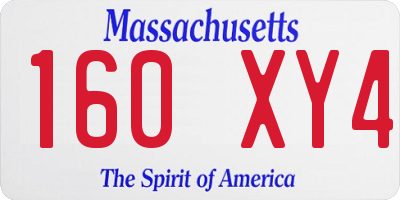 MA license plate 160XY4