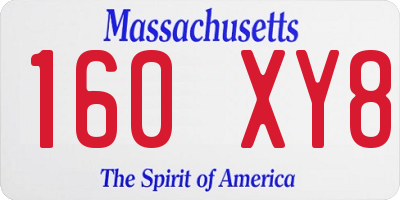 MA license plate 160XY8
