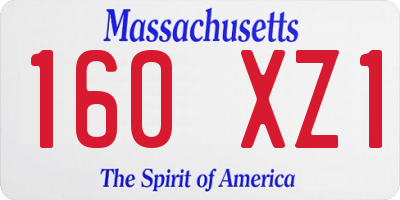 MA license plate 160XZ1
