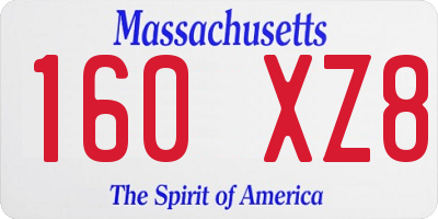MA license plate 160XZ8
