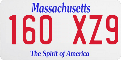 MA license plate 160XZ9