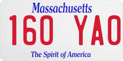 MA license plate 160YA0