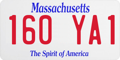 MA license plate 160YA1