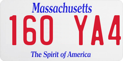 MA license plate 160YA4