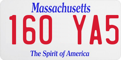 MA license plate 160YA5