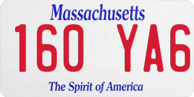 MA license plate 160YA6