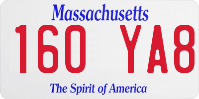 MA license plate 160YA8