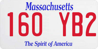 MA license plate 160YB2