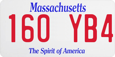 MA license plate 160YB4