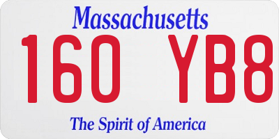 MA license plate 160YB8