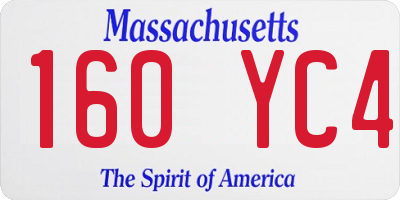 MA license plate 160YC4