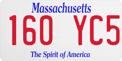 MA license plate 160YC5