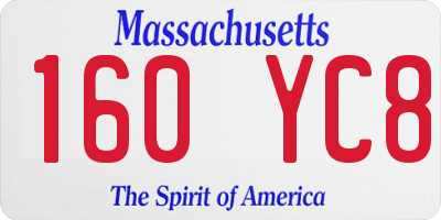 MA license plate 160YC8