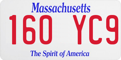 MA license plate 160YC9