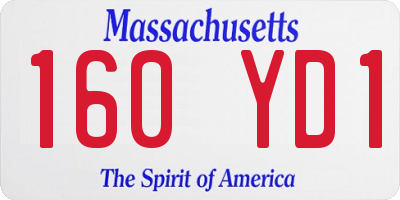 MA license plate 160YD1