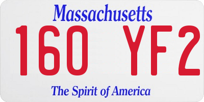 MA license plate 160YF2