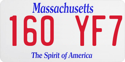 MA license plate 160YF7