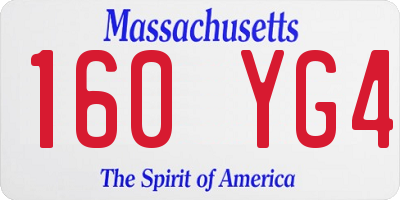 MA license plate 160YG4