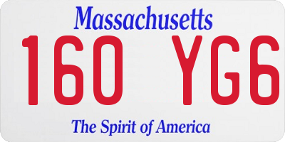 MA license plate 160YG6