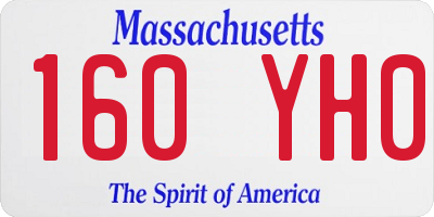 MA license plate 160YH0