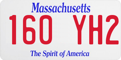 MA license plate 160YH2