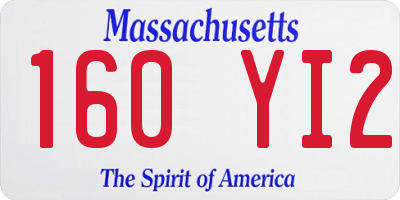 MA license plate 160YI2