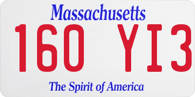 MA license plate 160YI3